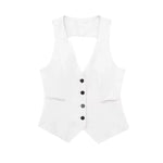 Gilet de costume femme sans manche blanc - Vignette | monbeaugilet.com